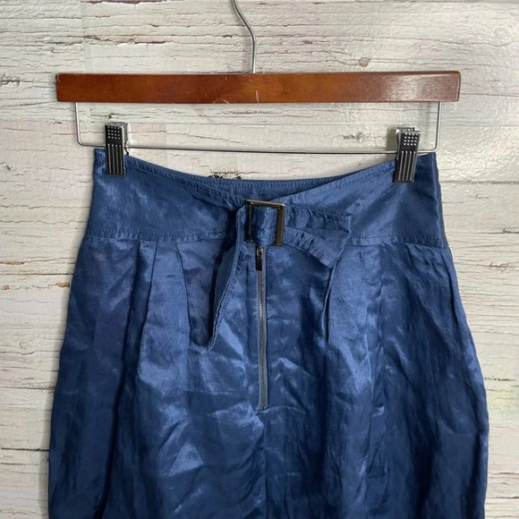 Cue made in Australia blue a-line skirt  with pockets and bow size 6 pockets - Picture 7 of 8